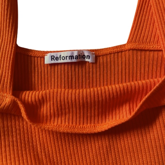 NWT REFORMATION Laurena Knit Dress Orange Bodycon S - Picture 11 of 11